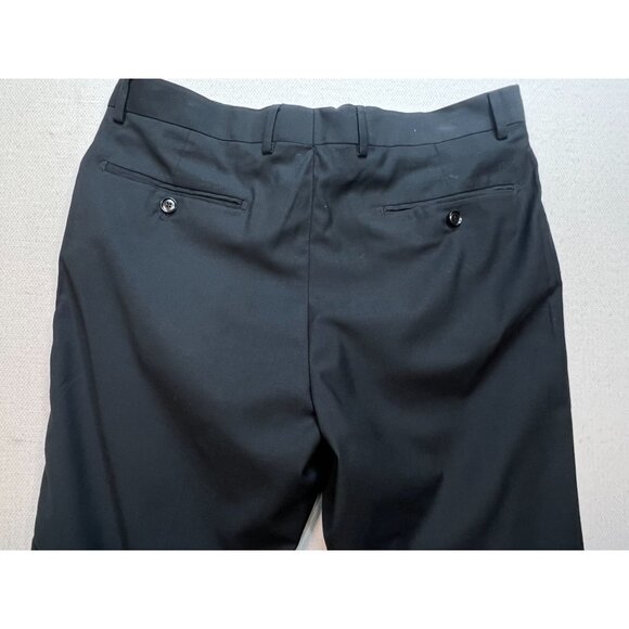 Combantant Gentlemen Mens Wool Dress Pants Flat Front Stretch Sz 32x32 Black - Picture 10 of 12